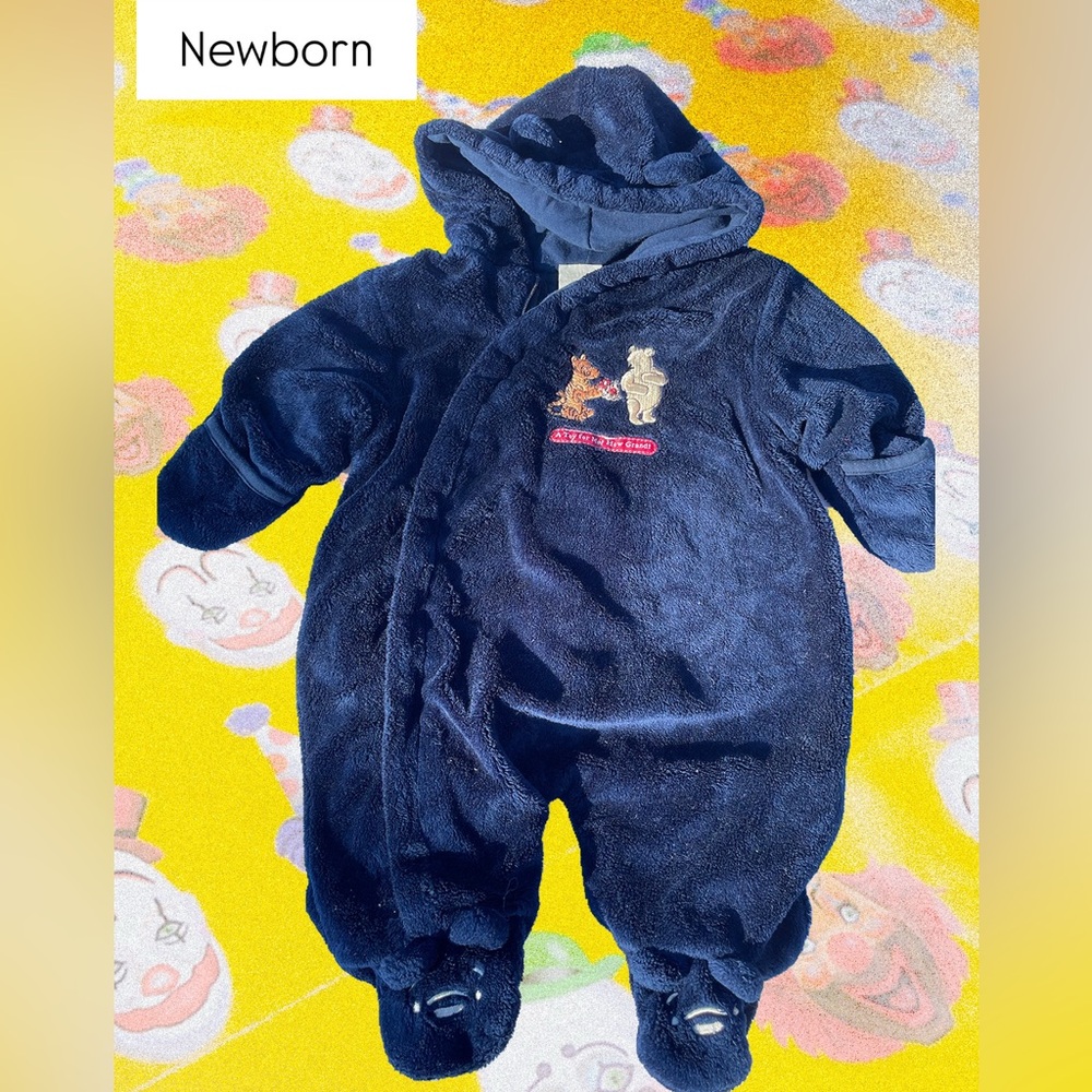 Classic Winnie the Pooh Cozy Navy Blue Kids One Piece